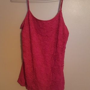 Aeropostale red lace floral tanktop